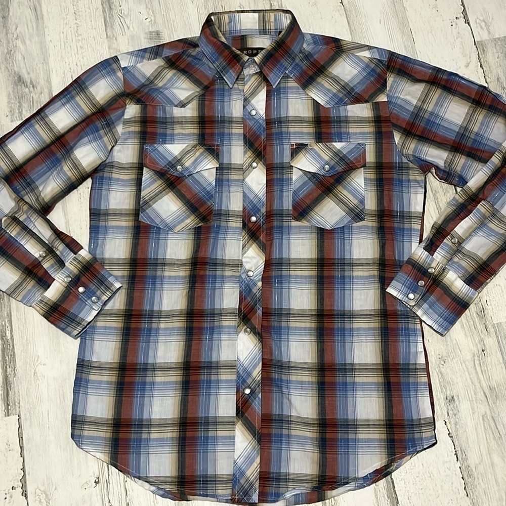 Roper Pearl Butttom Down Shirt Size M